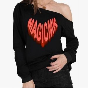 Magic MK Black Off The Sholder Top with Graphic